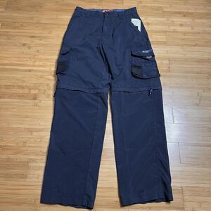 Vintage OTB One Touch Brand Pants Mens 30x30.5 Navy Blue Cargo Convertible